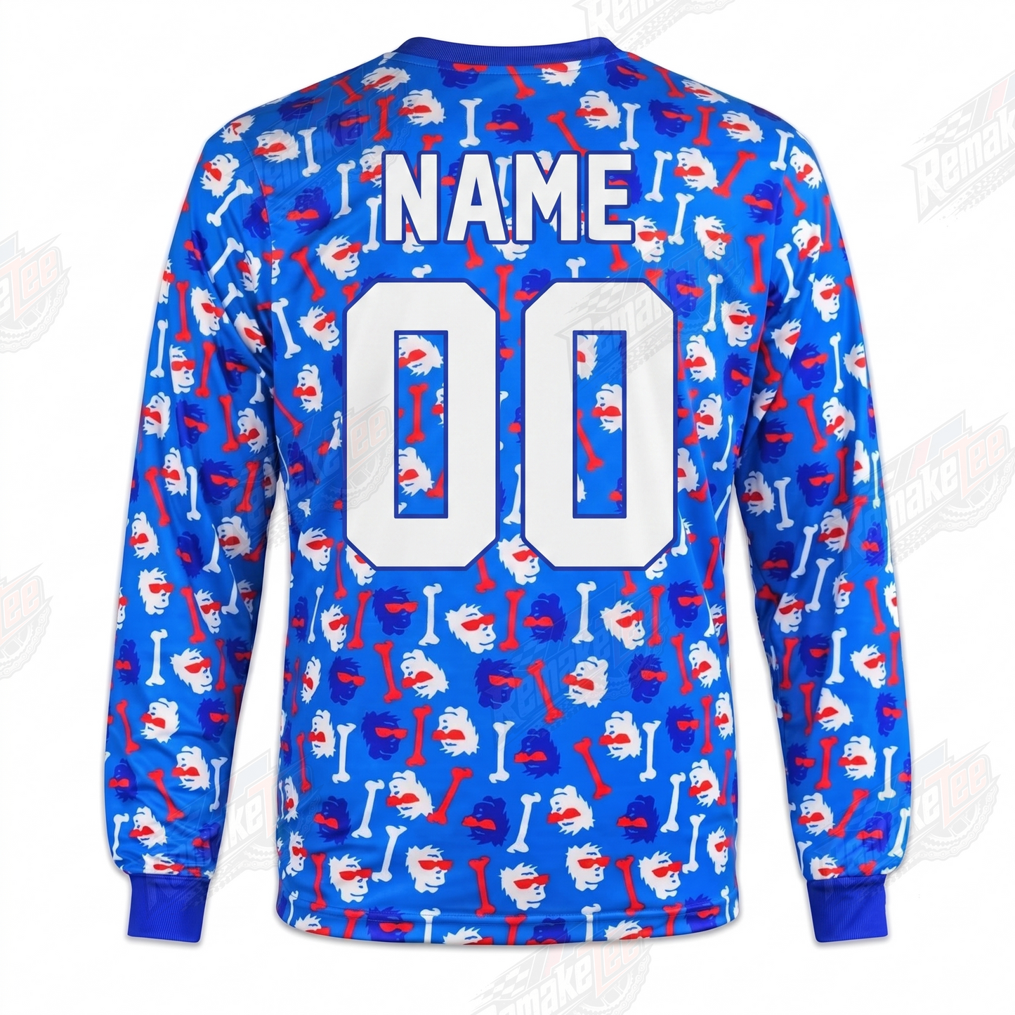RemakeTee JT Racing USA Caveman Bone Custom Vintage Retro VMX Racing Jersey 1301 - Back