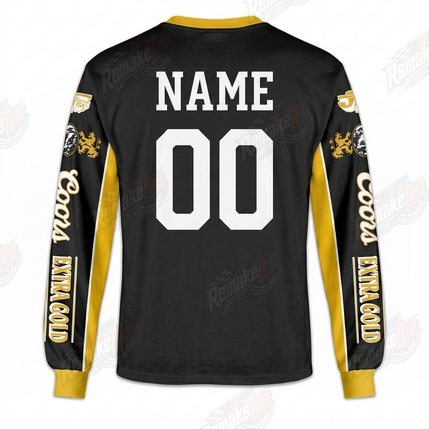 RemakeTee Coors Extra Gold Black Custom Vintage Retro VMX Racing Jersey 1302 - Back