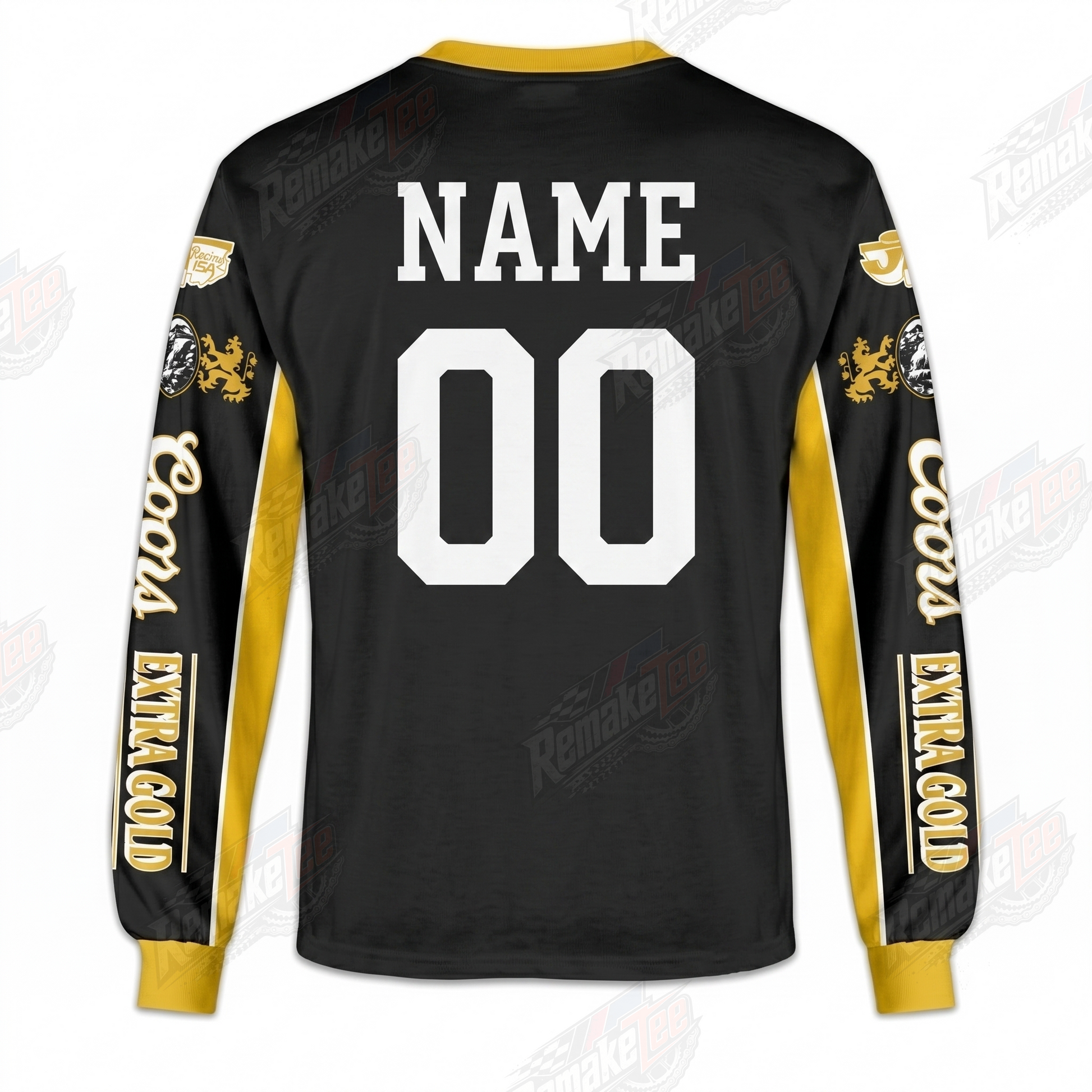 RemakeTee Coors Extra Gold Black Custom Vintage Retro VMX Racing Jersey 1302 - Back