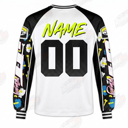 RemakeTee JT Racing White Black Neon Custom Vintage Retro VMX Racing Jersey 1309 - Back