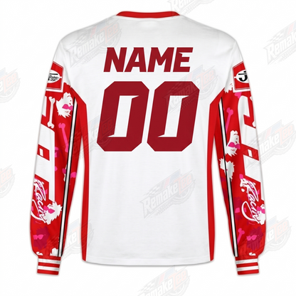 RemakeTee JT Racing White Red Custom Vintage Retro VMX Racing Jersey 1311 - Back