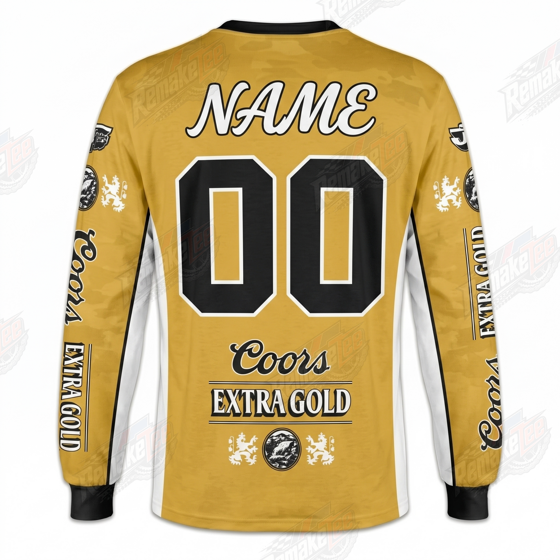 RemakeTee Coors Extra Gold Gold Custom Vintage Retro VMX Racing Jersey 1312 - Back