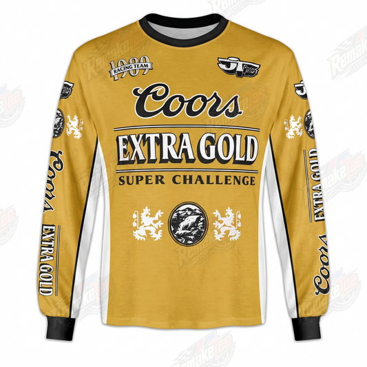 RemakeTee Coors Extra Gold Gold Custom Vintage Retro VMX Racing Jersey 1312 - Front