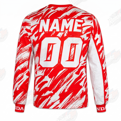 RemakeTee Honda Red Zebra Custom Vintage Retro VMX Racing Jersey 1316 - Back