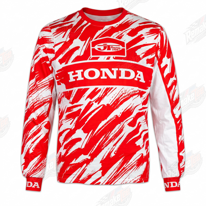 RemakeTee Honda Red Zebra Custom Vintage Retro VMX Racing Jersey 1316 - Front