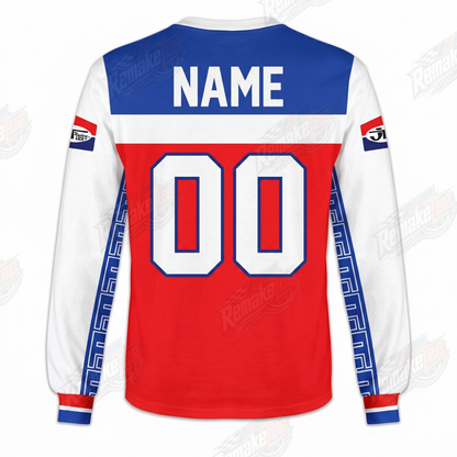 RemakeTee Honda Heritage Red White Blue Custom Vintage Retro VMX Racing Jersey 1318 - Back