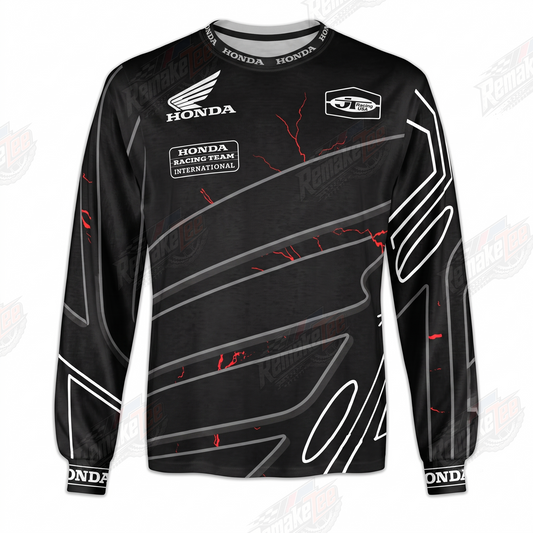JT Honda Black Stealth Pinstripe vintage VMX racing jersey - product view