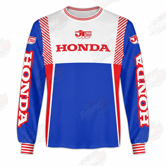 JT Honda Red White Blue Racing vintage VMX racing jersey - product view