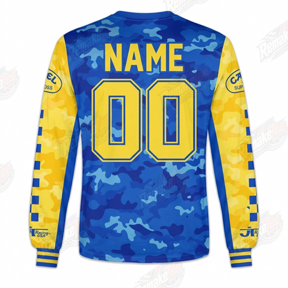 RemakeTee Camel Blue Camo Custom Vintage Retro VMX Racing Jersey 1327 - Back