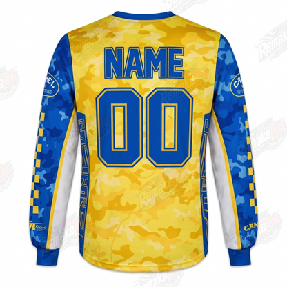 RemakeTee Camel Yellow Camo Custom Vintage Retro VMX Racing Jersey 1328 - Back