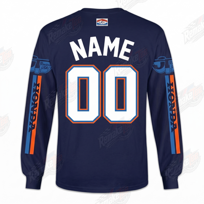 RemakeTee Honda HRC USA Navy Custom Vintage Retro VMX Racing Jersey 1330 - Back