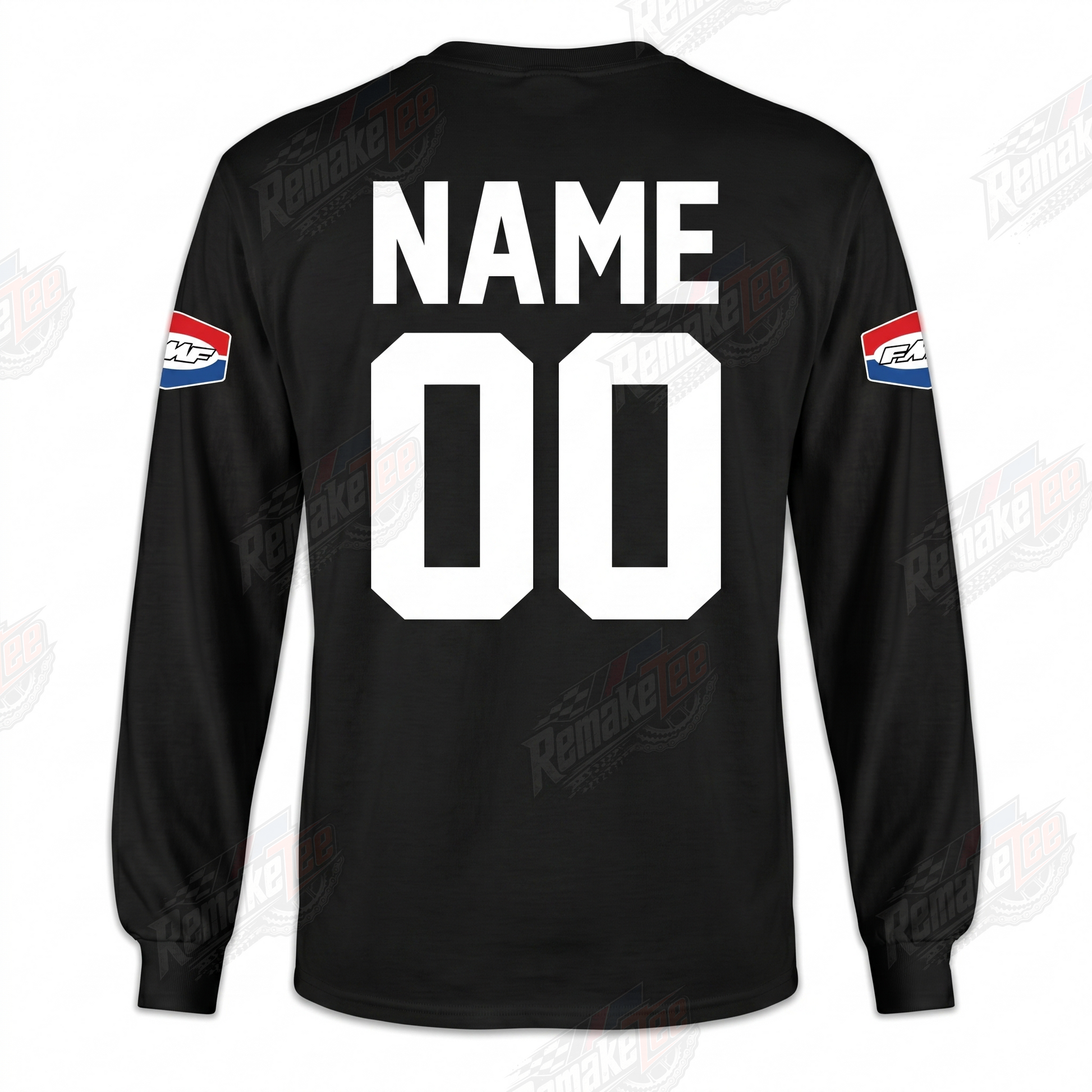 RemakeTee Honda HRC USA Black FMF Custom Vintage Retro VMX Racing Jersey 1331 - Back