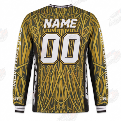 RemakeTee Echo Team Racing Gold Geometric Custom Vintage Retro VMX Racing Jersey 1333 - Back