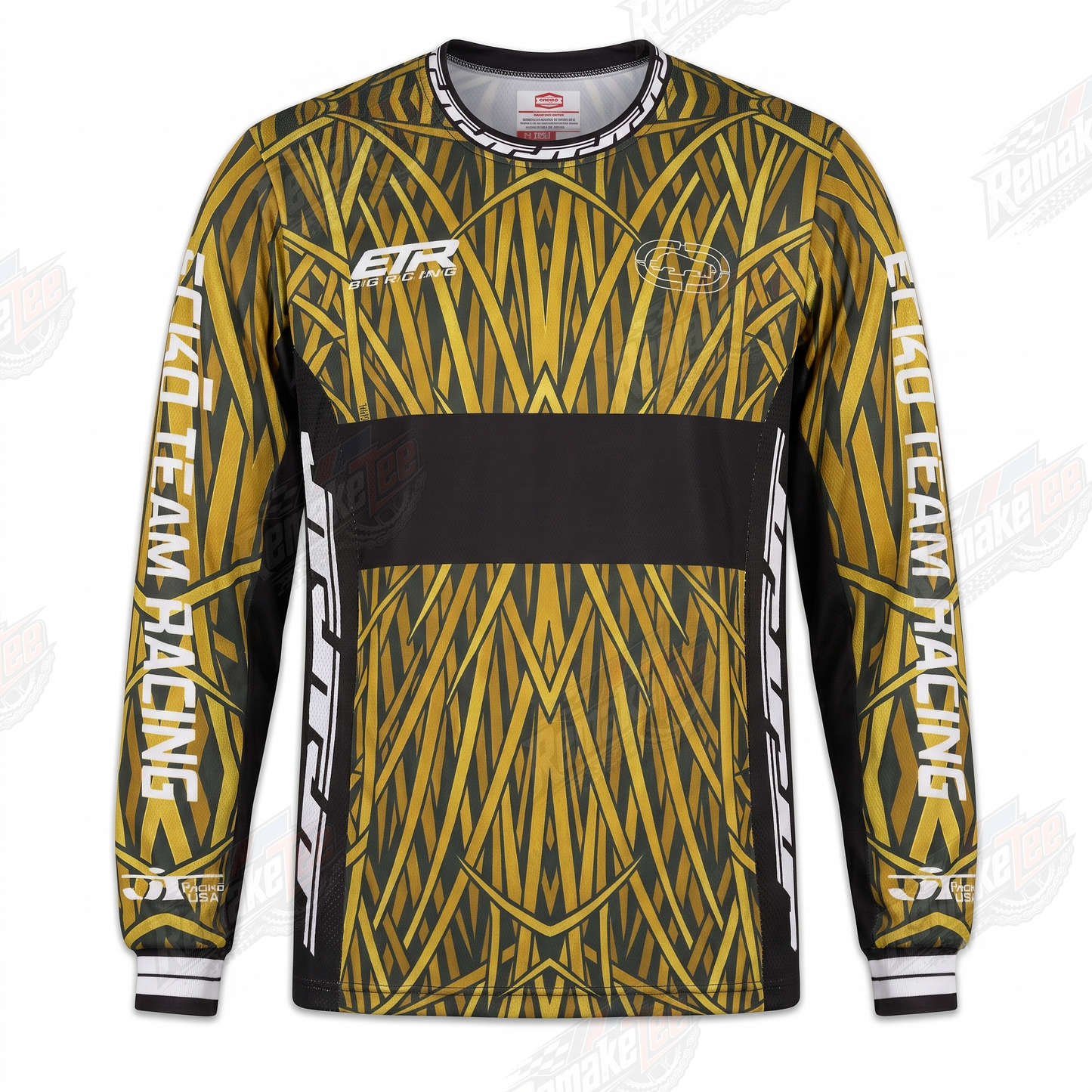 RemakeTee Echo Team Racing Gold Geometric Custom Vintage Retro VMX Racing Jersey 1333 - Front