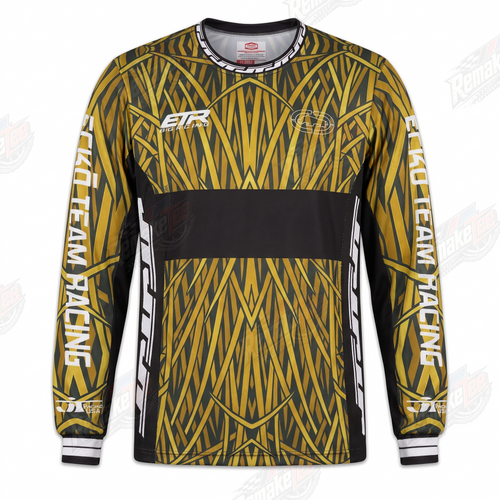 RemakeTee Echo Team Racing Gold Geometric Custom Vintage Retro VMX Racing Jersey 1333 - Front
