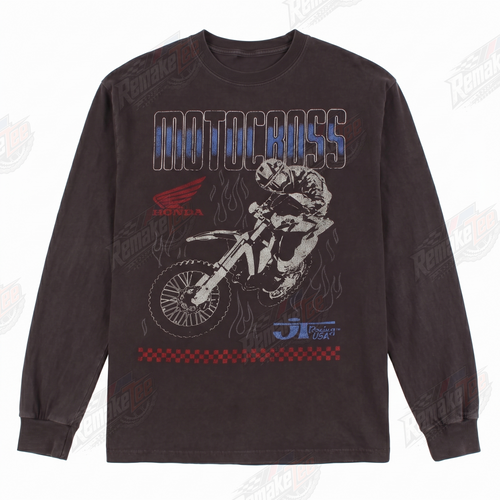 RemakeTee Honda Motocross JT Racing Vintage Custom Vintage Retro VMX Racing Jersey 1336 - Front