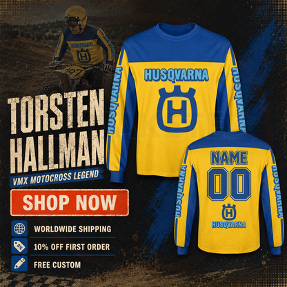RemakeTee Husqvarna Custom Vintage Retro VMX Racing Jersey 1294