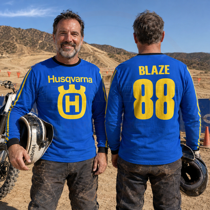 RemakeTee Husqvarna Custom Vintage Retro VMX Racing Jersey 1034