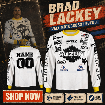 RemakeTee Suzuki Fox Roxy Axo Bel Ray Champion Custom Vintage Retro VMX Racing Jersey 1287