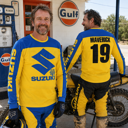 RemakeTee Suzuki Custom Vintage Retro VMX Racing Jersey 1036