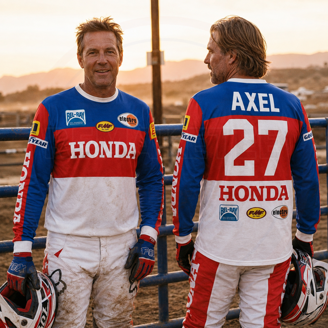 RemakeTee Honda FMF Belray Custom Vintage Retro VMX Racing Jersey 1084